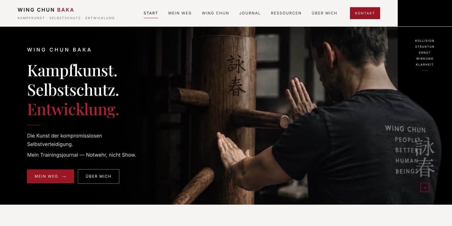 Hero der Webseite Wing Chun Baka